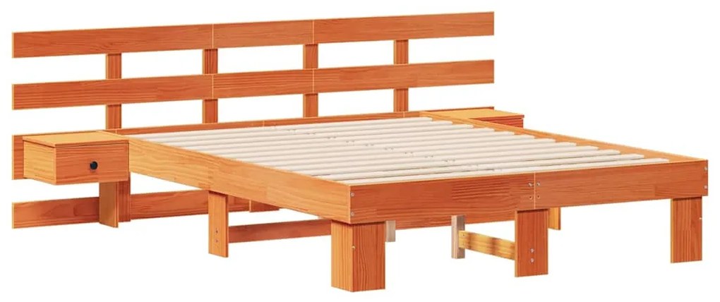 vidaXL Σκελετός Κρεβατιού με συρτάρι Καφέ 140 x 190 cm
