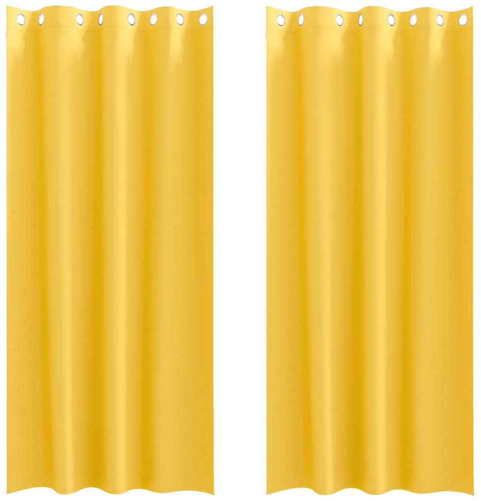 vidaXL Κουρτίνες 2 pcs κίτρινο μουσταρδί 225 x 140 εκ. Πολυεστέρας