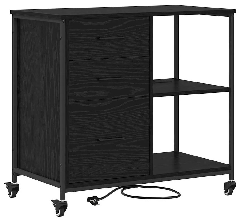vidaXL Γραφείο Ντουλάπι Μαύρη δρυς 76 x 41 x 72 cm Επεξεργασμένο ξύλο