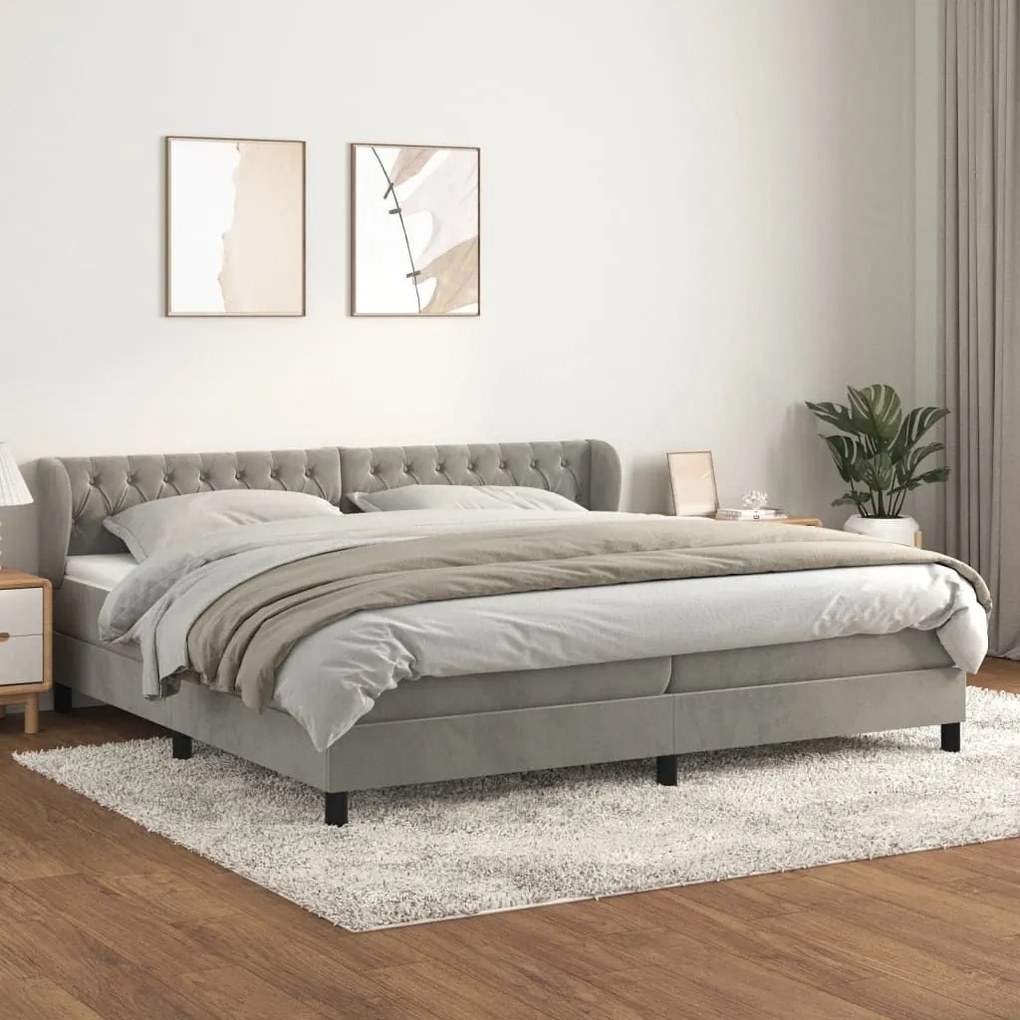 ΚΡΕΒΑΤΙ BOXSPRING ΜΕ ΣΤΡΩΜΑ ΑΝΟΙΧΤΟ ΓΚΡΙ 200X200 ΕΚ. ΒΕΛΟΥΔΙΝΟ 3127691