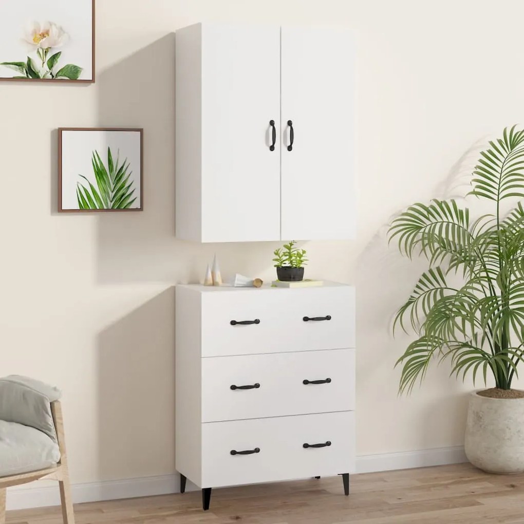 vidaXL Ντουλάπι Λευκό 69,5x34x180 εκ. από Επεξεργασμένο Ξύλο