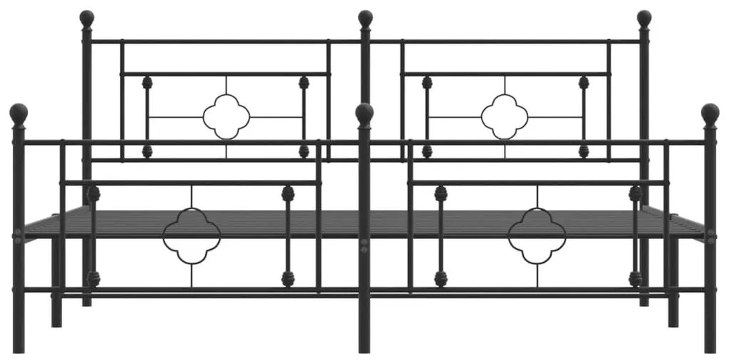 Πλαίσιο Κρεβατιού Χωρ. Στρώμα&amp;Ποδαρικό Μαύρο 180x200εκ. Μέταλλο - Μαύρο