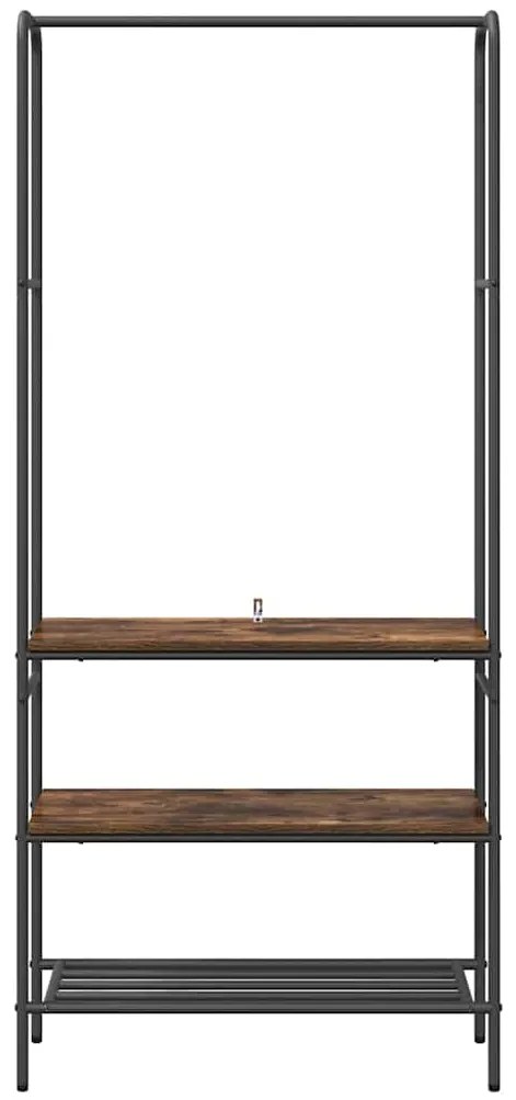 vidaXL Ράφι Ρούχων Καπνιστό Δρύς 77 x 30 x 171 εκ Επεξεργασμένο ξύλο