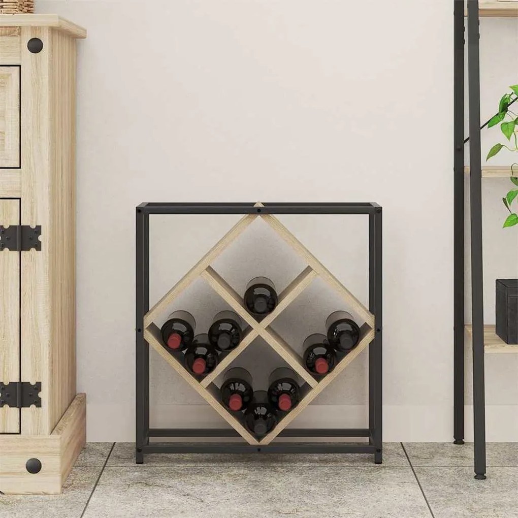 vidaXL Ράφι Κρασιού Sonoma Δρυς 51 x 18 x 52.5 εκ. Επεξεργασμένο ξύλο