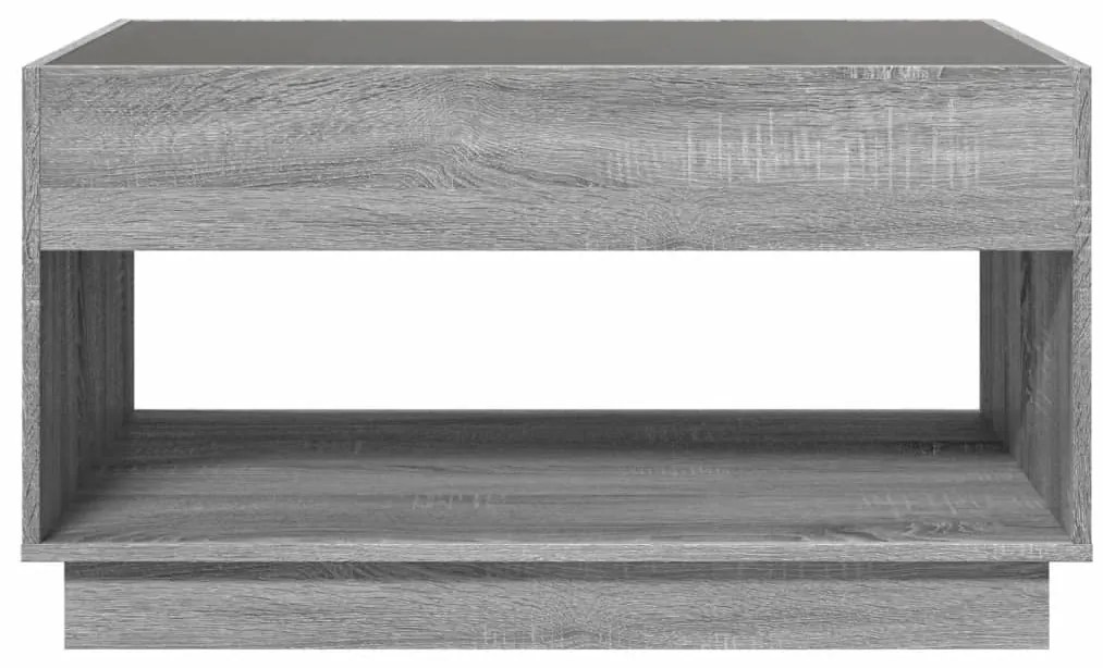 vidaXL Τραπεζάκι Σαλονιού Άπειρο Φως LED Γκρι Sonoma 90x50x50 εκ.