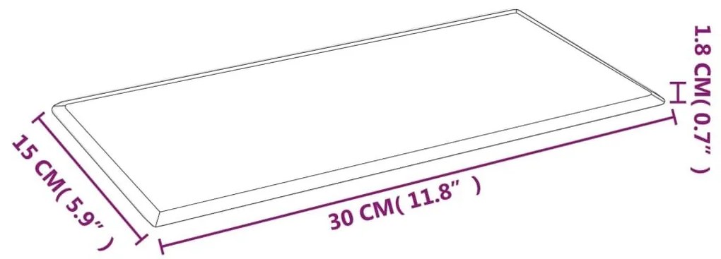 Πάνελ Τοίχου 12 τεμ. Καπουτσίνο 30x15 εκ. 0,54 μ² Συνθ. Δέρμα - Καφέ