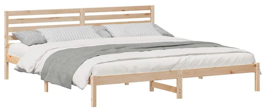 vidaXL Σκελετός Κρεβατιού Καφέ 200 x 220 cm Μασίφ ξύλο πεύκου