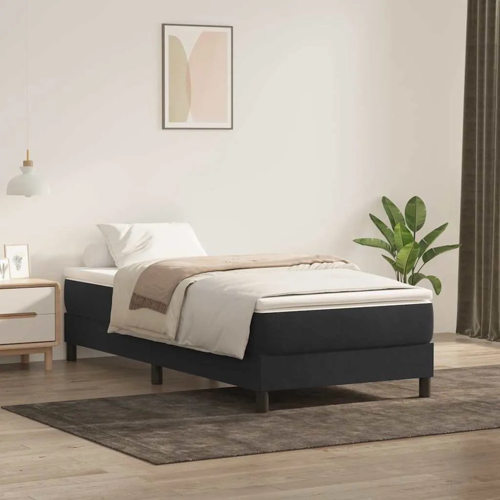 vidaXL Κρεβάτι Boxspring χωρίς Στρώμα Μαύρο 90x220 εκ. Βελούδινο