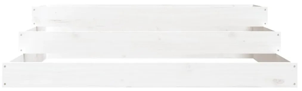 vidaXL Ζαρντινιέρα Λευκή 107 x 107 x 27 εκ. από Μασίφ Ξύλο Πεύκου