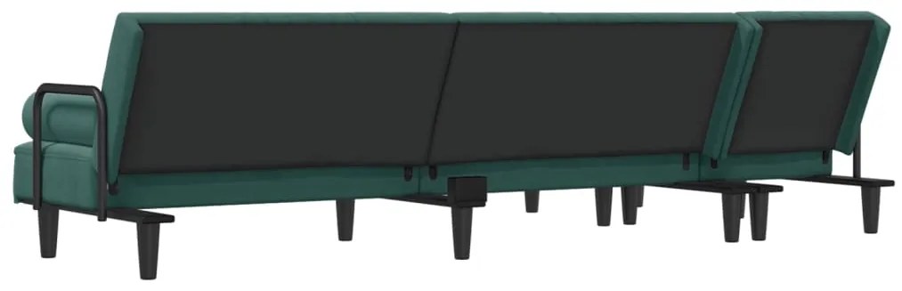Καναπές Κρεβάτι Γωνιακός Σκ. Πράσινο 260x140x70 εκ. Βελούδινος 3157244