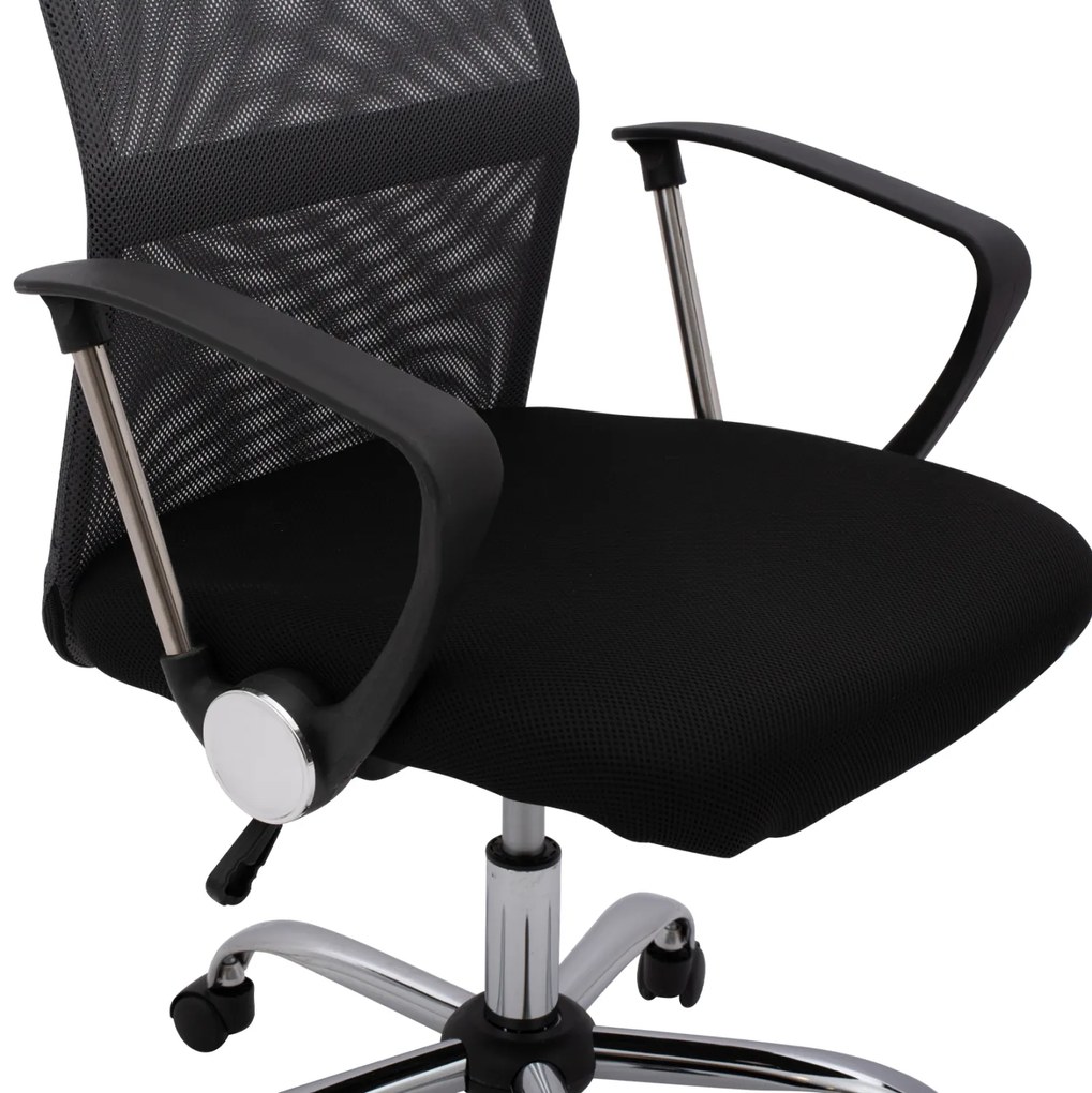 ΚΑΡΕΚΛΑ ΓΡΑΦΕΙΟΥ CABLE HM1000.10 ΜΑΥΡΟ ΓΚΡΙ MESH ΠΟΔΙ ΧΡΩΜΙΟΥ 61x58x118 εκ.