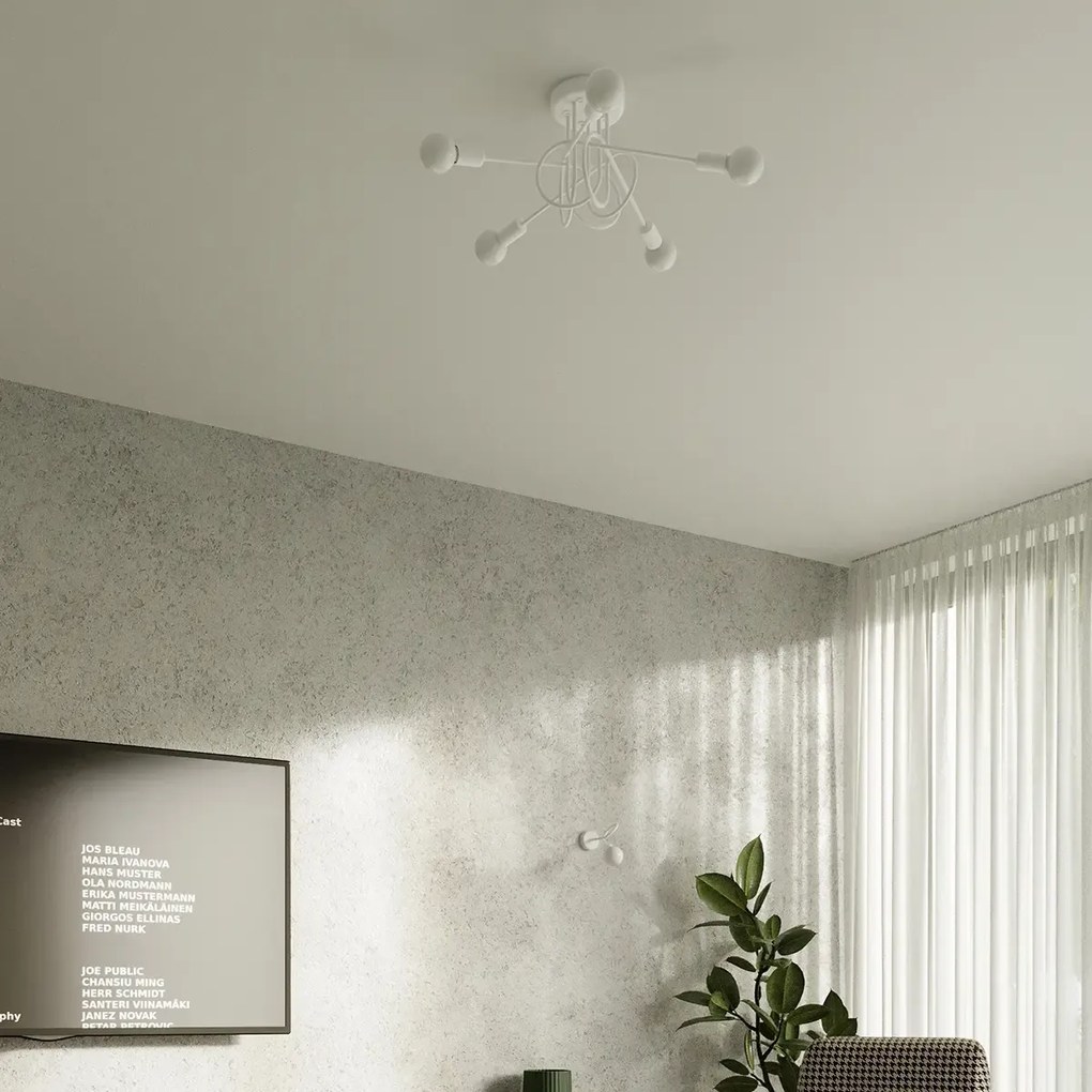 Φωτιστικό τοίχου LOOP λευκό ατσάλι/1xmax 15W LED