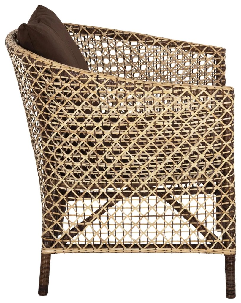 Καρέκλα - Πολυθρόνα SILMAR C6111 Καφέ - Φυσικό Rattan με Μαξιλάρια 82x76x85Υεκ. 82x76x85 εκ.
