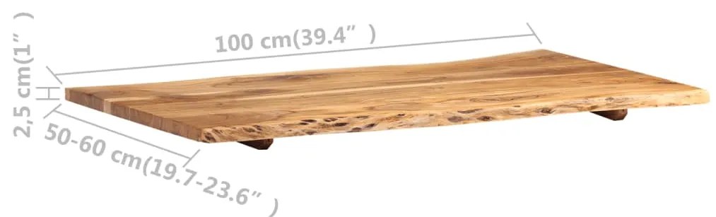 Επιφάνεια Τραπεζιού 100 x (50-60) x 2,5 εκ. Μασίφ Ξύλο Ακακίας 286331