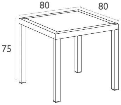 Τραπέζι πολυπροπυλένιου Ares 80x80 Ανθρακί