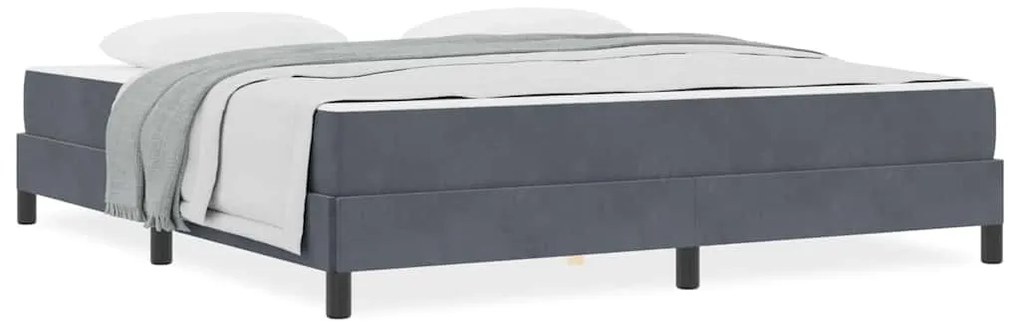 vidaXL Κρεβάτι box spring με στρώμα Σκούρο Γκρι 180 x 200 cm Βελούδο