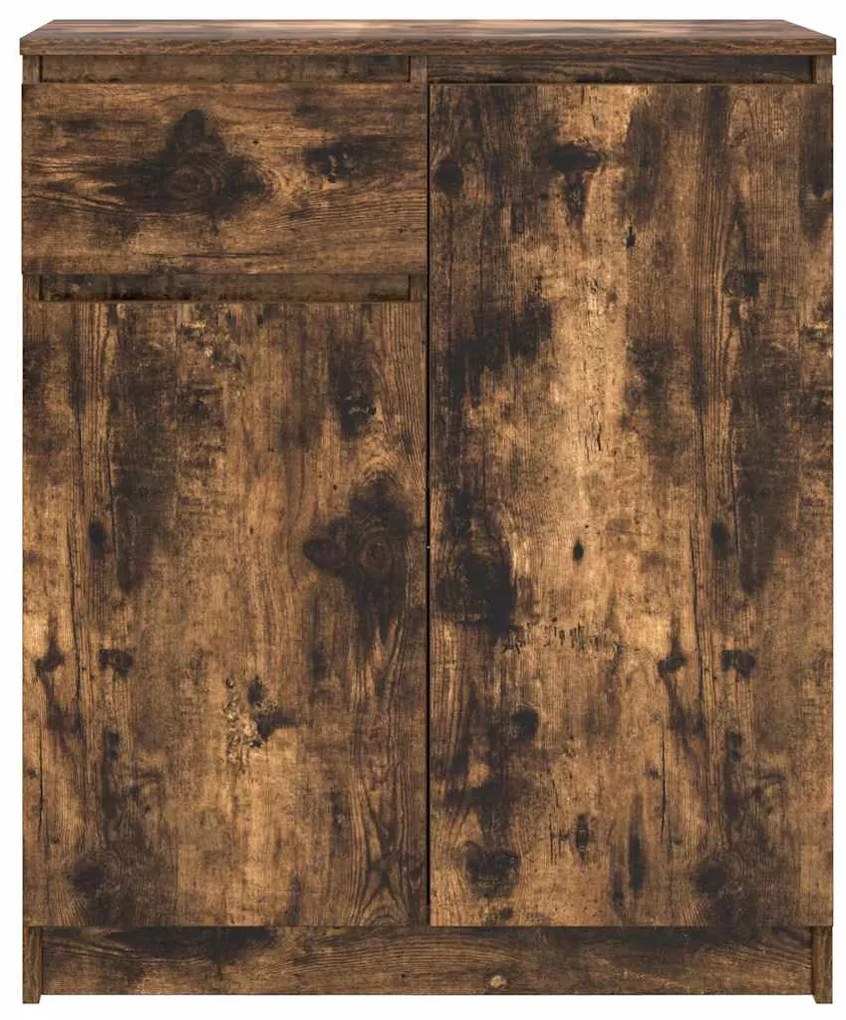 Συρταριέρα με Συρτάρια Καπνιστή Δρυς 71x35x84 εκ. Επεξ. Ξύλο - Καφέ