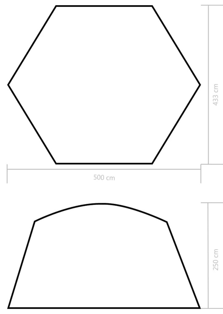 vidaXL Σκίαστρο Πισίνας Μπλε 500 x 433 x 250 εκ. Υφασμάτινο