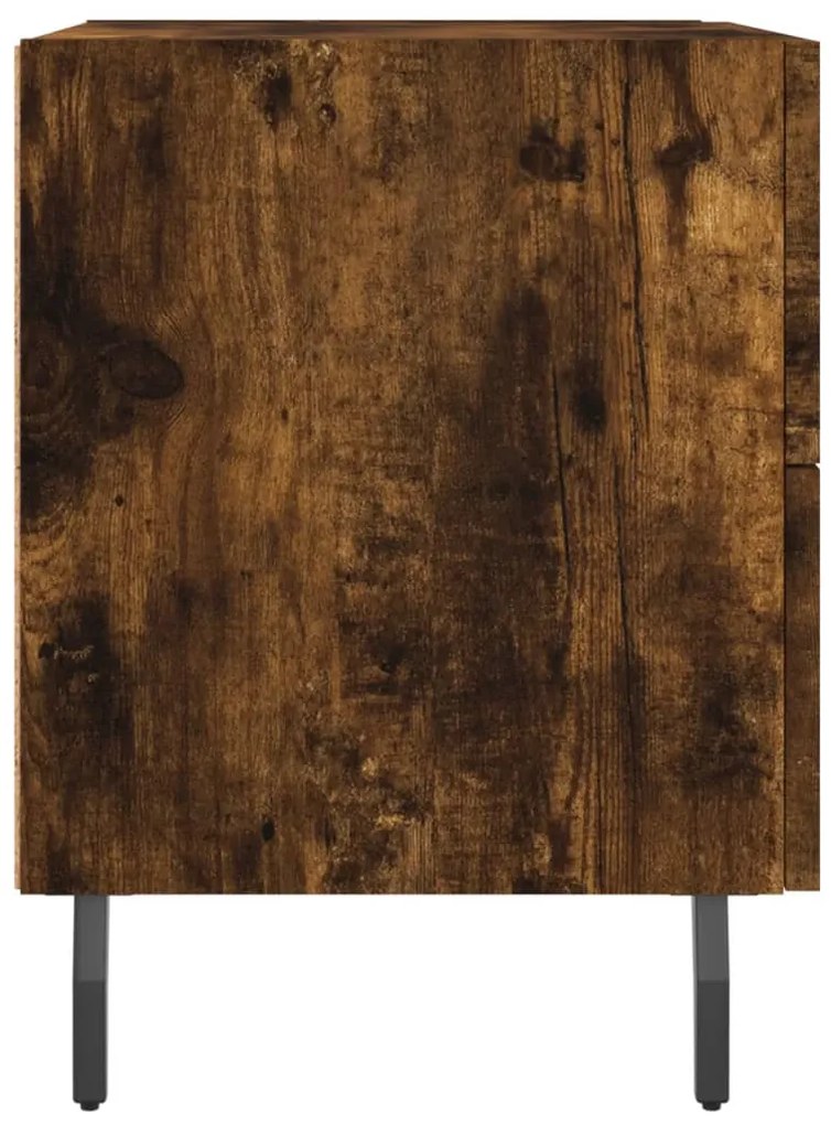 vidaXL Κομοδίνο Καπνιστή Δρυς 40 x 35 x 47,5 εκ. από Επεξεργ. Ξύλο