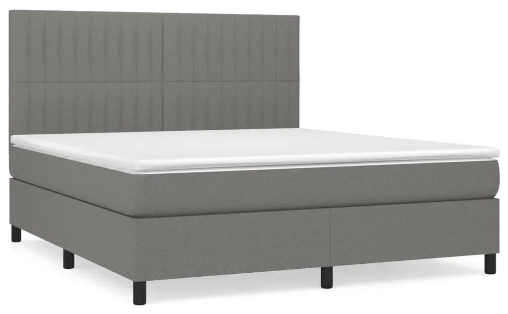 ΚΡΕΒΑΤΙ BOXSPRING ΜΕ ΣΤΡΩΜΑ ΣΚΟΥΡΟ ΓΚΡΙ 160X200 ΕΚ ΥΦΑΣΜΑΤΙΝΟ 3141946