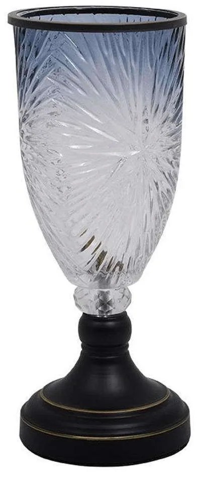 Βάζο 373-223-979 12x31cm Grey Metal, Glass