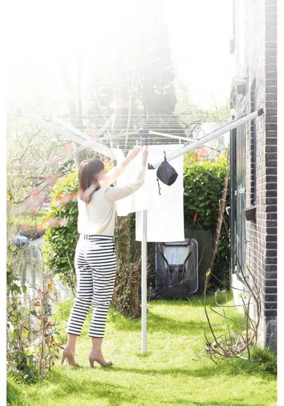 Brabantia Lift-O-Matic Advance Εξωτερικός χώρος 90300254, 50 m, Ρυθμιζόμενο ύψος, Μεταλλική ακίδα εκσκαφής, Θήκη, Τσάντα με κλιπς, Ανθεκτικό στη διάβρωση, Inox