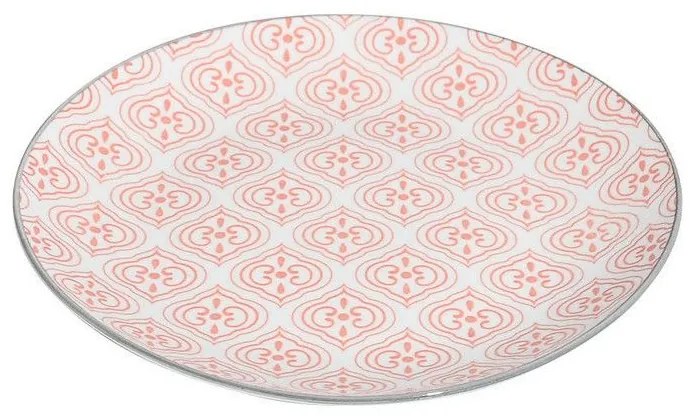 Πιάτο Ρηχό Antique 07-21764 Πορσελάνινο 19cm White-Pink Estia Πορσελάνη