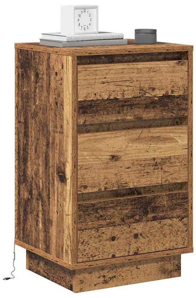vidaXL Κομοδίνο με Παλιό Ξύλο 39 x 34.5 x 65 εκ. Επεξεργασμένο ξύλο