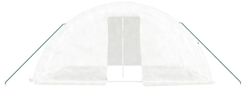 Θερμοκήπιο με Ατσάλινο Πλαίσιο Λευκό 20 μ² 5 x 4 x 2,3 μ. - Λευκό