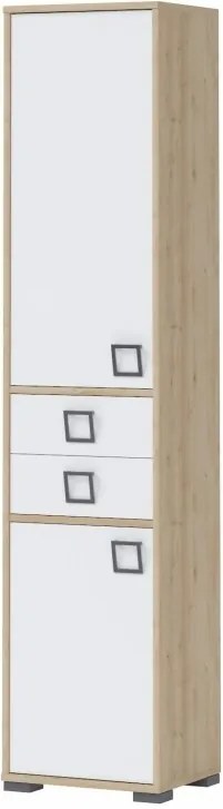 Στήλη Riddle 2D2S-Δρυς-Λευκό - 44.00Χ37.00Χ198.00cm
