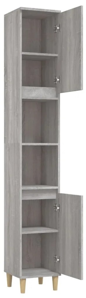 vidaXL Ντουλάπι Μπάνιου Γκρι Sonoma 30x30x190 εκ. Επεξεργασμένο Ξύλο