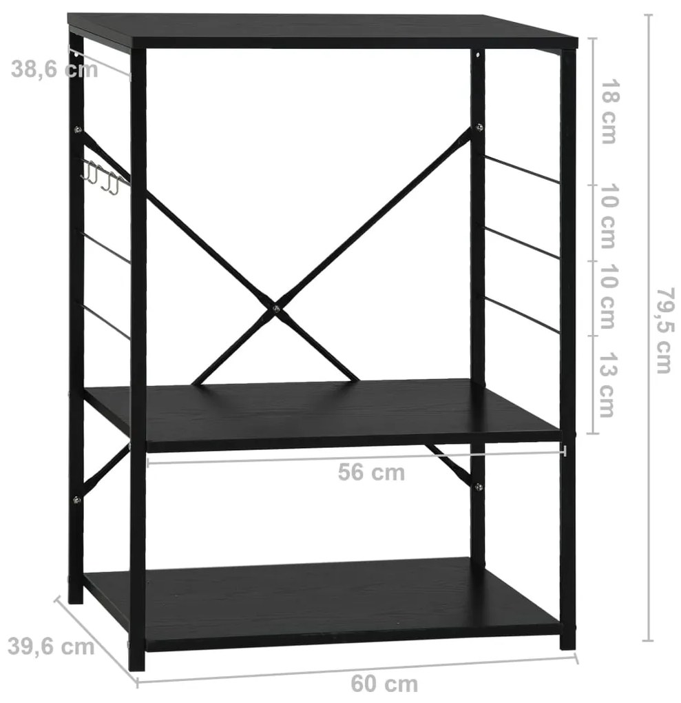 ΡΑΦΙΕΡΑ ΚΟΥΖΙΝΑΣ ΜΑΥΡΗ 60 X 39,6 X 79,5 ΕΚ. ΜΟΡΙΟΣΑΝΙΔΑ 288234