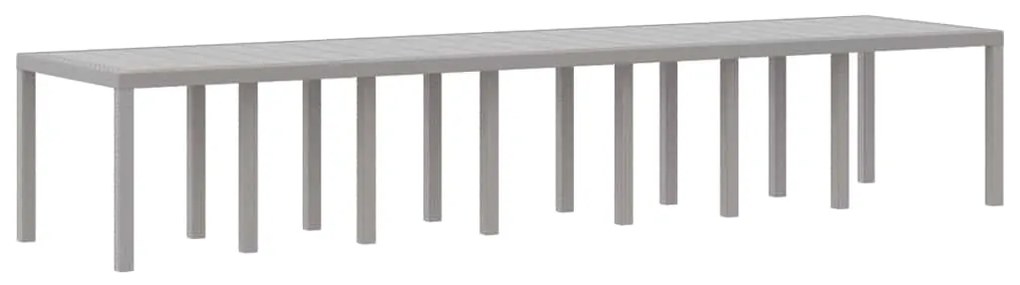 vidaXL Σέτ φαγητού για κήπο 15 pcs Ανοιχτό γκρι Rattan Polt