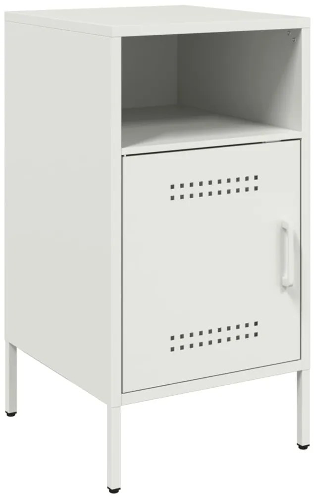 vidaXL Κομοδίνο Λευκό 36x39x68 εκ. από Χάλυβα