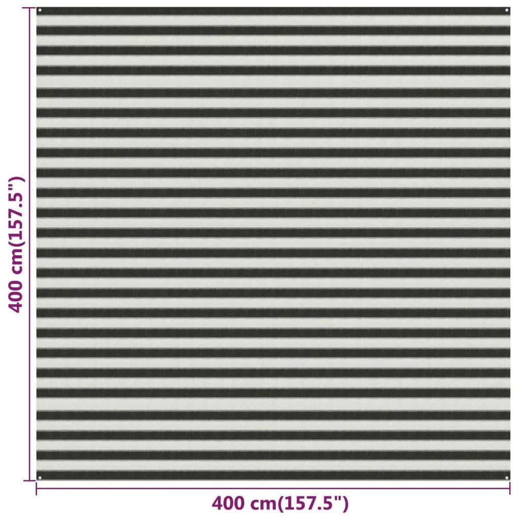 Χαλί Σκηνής Ανθρακί / Λευκό 400 x 400 εκ. από HDPE