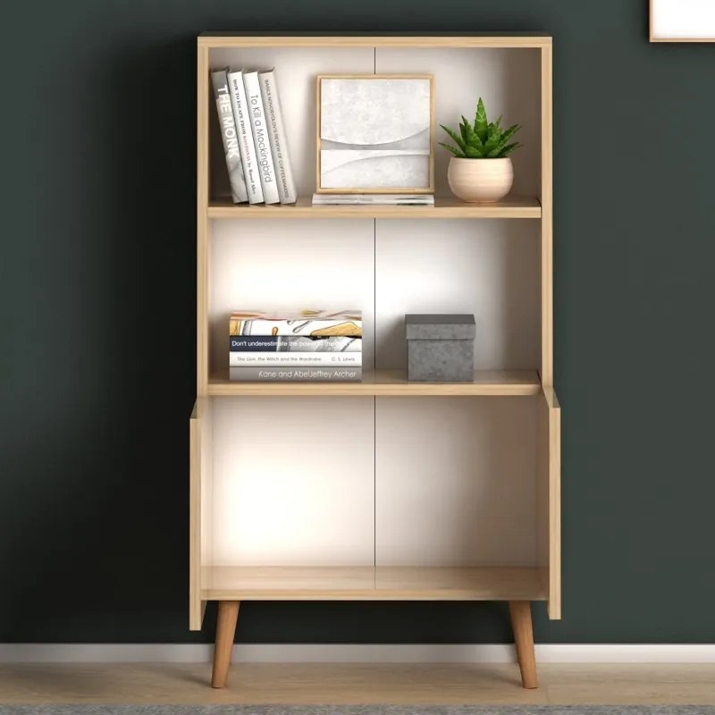 Βιβλιοθήκη μελαμίνης Cube Megapap χρώμα oak 60x24x110εκ. - GP022-0068,2