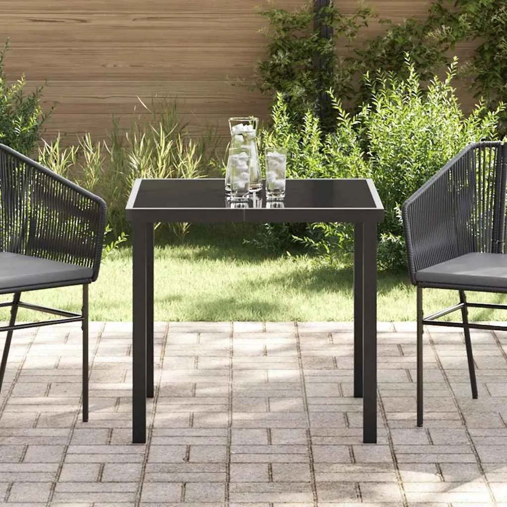 vidaXL Τραπέζι Κήπου Μαύρο 80 x 80 x 73 εκ Μασίφ ξύλο teak