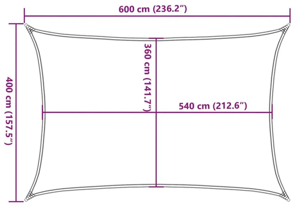 Πανί Σκίασης Ορθογώνιο Κίτρινο 4x6 μ. HDPE 160 γρ./μ² - Κίτρινο