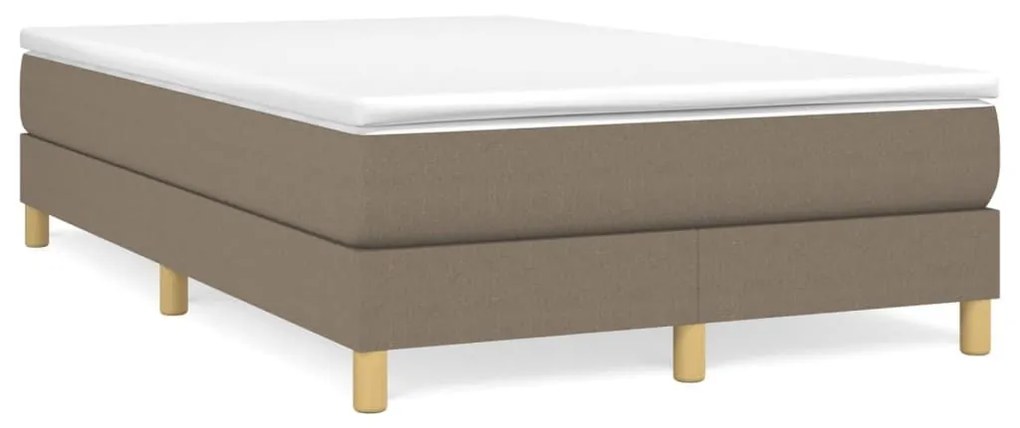 Κρεβάτι Boxspring με Στρώμα Taupe 120x200 εκ. Υφασμάτινο - Μπεζ-Γκρι