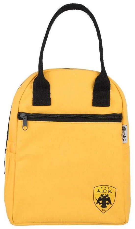 Τσάντα Φαγητού Ισοθερμική AEK BC 00-19280 20x12x26cm 7lt Yellow-Black Estia 100% Βαμβάκι