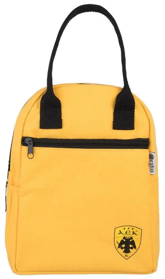 Τσάντα Φαγητού Ισοθερμική AEK BC 00-19280 20x12x26cm 7lt Yellow-Black Estia 100% Cotton