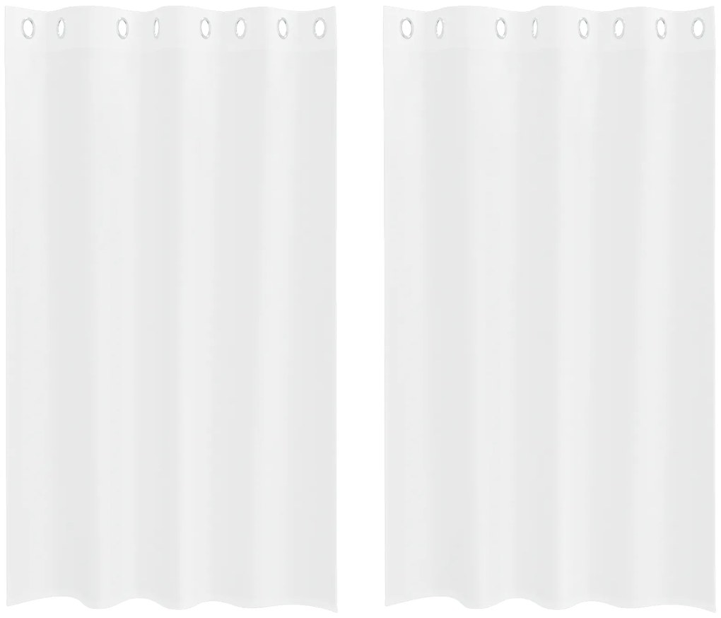 vidaXL Κουρτίνες με κουρτίνες 2 pcs Λευκό 140 x 175 εκ. Πολυεστέρας