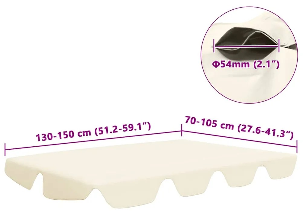 vidaXL Πανί Ανταλλακτικό για Κούνια Κήπου Κρεμ 150/130x105/70 εκ.