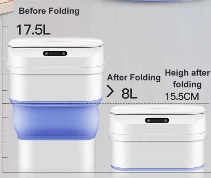 Μπλε πτυσσόμενος κάδος απορριμμάτων με έξυπνο αισθητήρα ZSW-L11 OEM