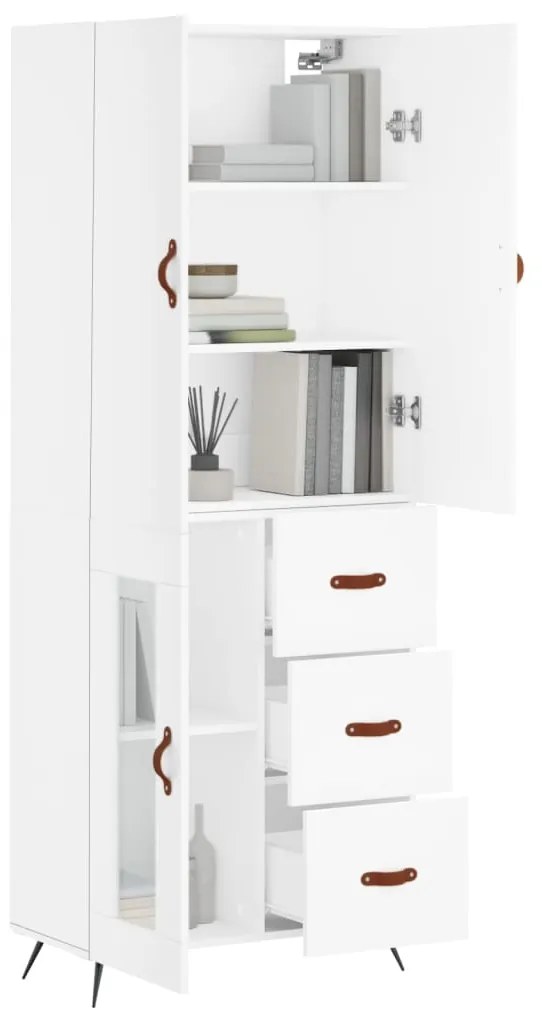vidaXL Ντουλάπι Λευκό 69,5x34x180 εκ. από Επεξεργασμένο Ξύλο