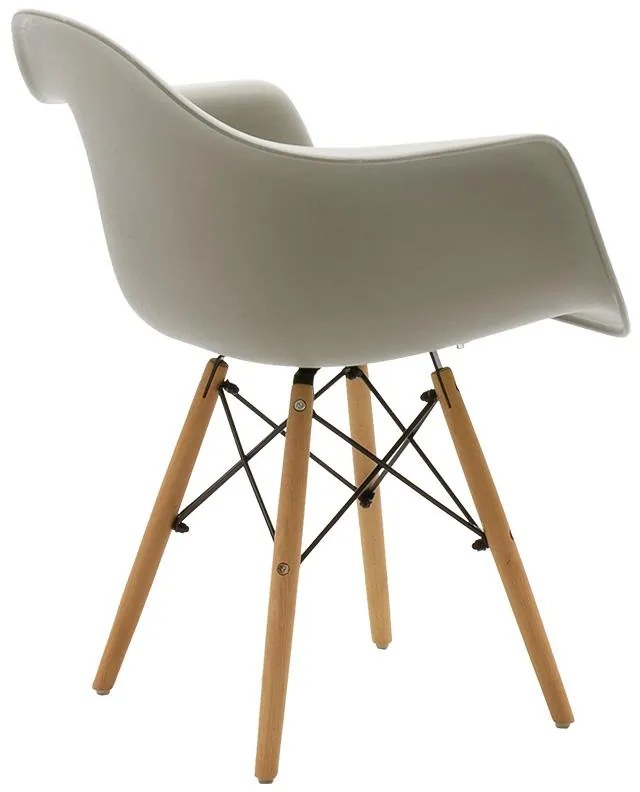 Καρέκλα - Πολυθρόνα Julita PP γκρι-φυσικό πόδι 62x60x78.5 εκ.