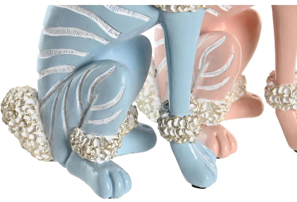 Διακοσμητική Φιγούρα DKD Home Decor 18 x 10 x 30,5 cm Scandi Μπλε Ροζ (x2)