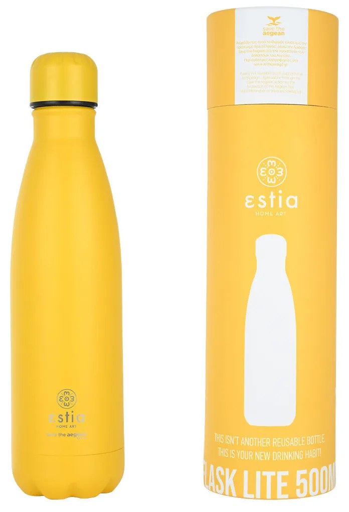 Μπουκάλι Θερμός Flask Lite Save The Aegean Pineapple Yellow 500ml - Estia