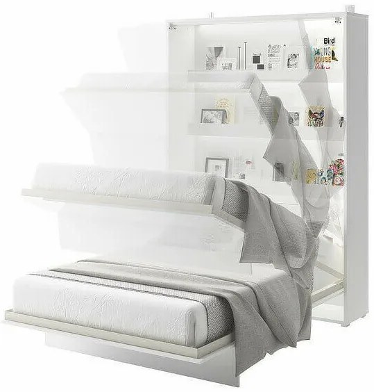 Κρεβάτι - ντουλάπα Concept Pro Lenart AH103, Διπλό, Γκρι, 180x200, Πλαστικοποιημένη μοριοσανίδα, Τάβλες για Κρεβάτι, 191x228x217cm | Epipla1.gr