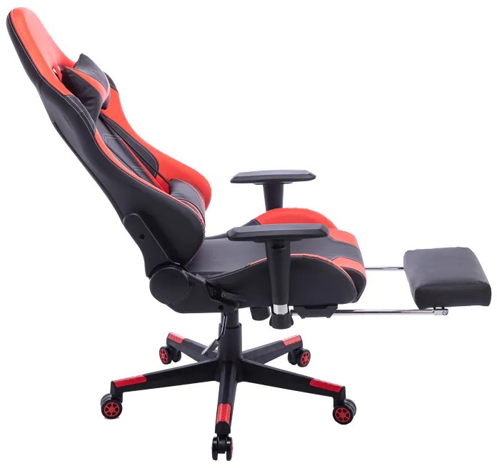Καρέκλα γραφείου gaming Zeldo pakoworld pu μαύρο-κόκκινο 66x56x135εκ